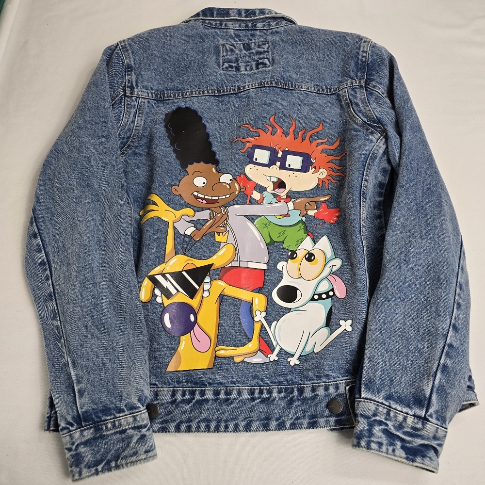 Members Onky X Nickelodeon Rugrats Denim Blue Jean Jacket
